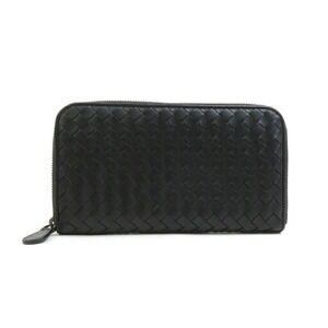 BOTTEGA VENETA Black Leather Intrecciato Wallet